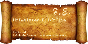 Hofmeister Eulália névjegykártya